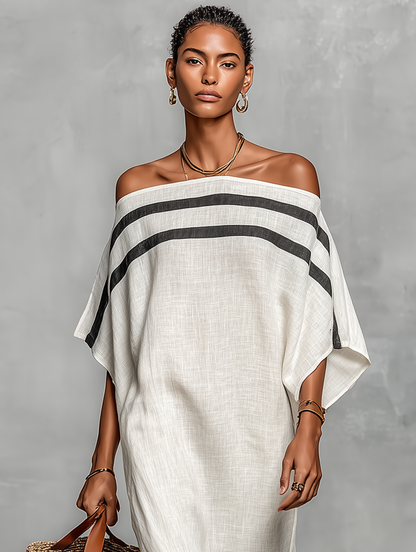 Viola – Robe Maxi Lin Épaules Nues