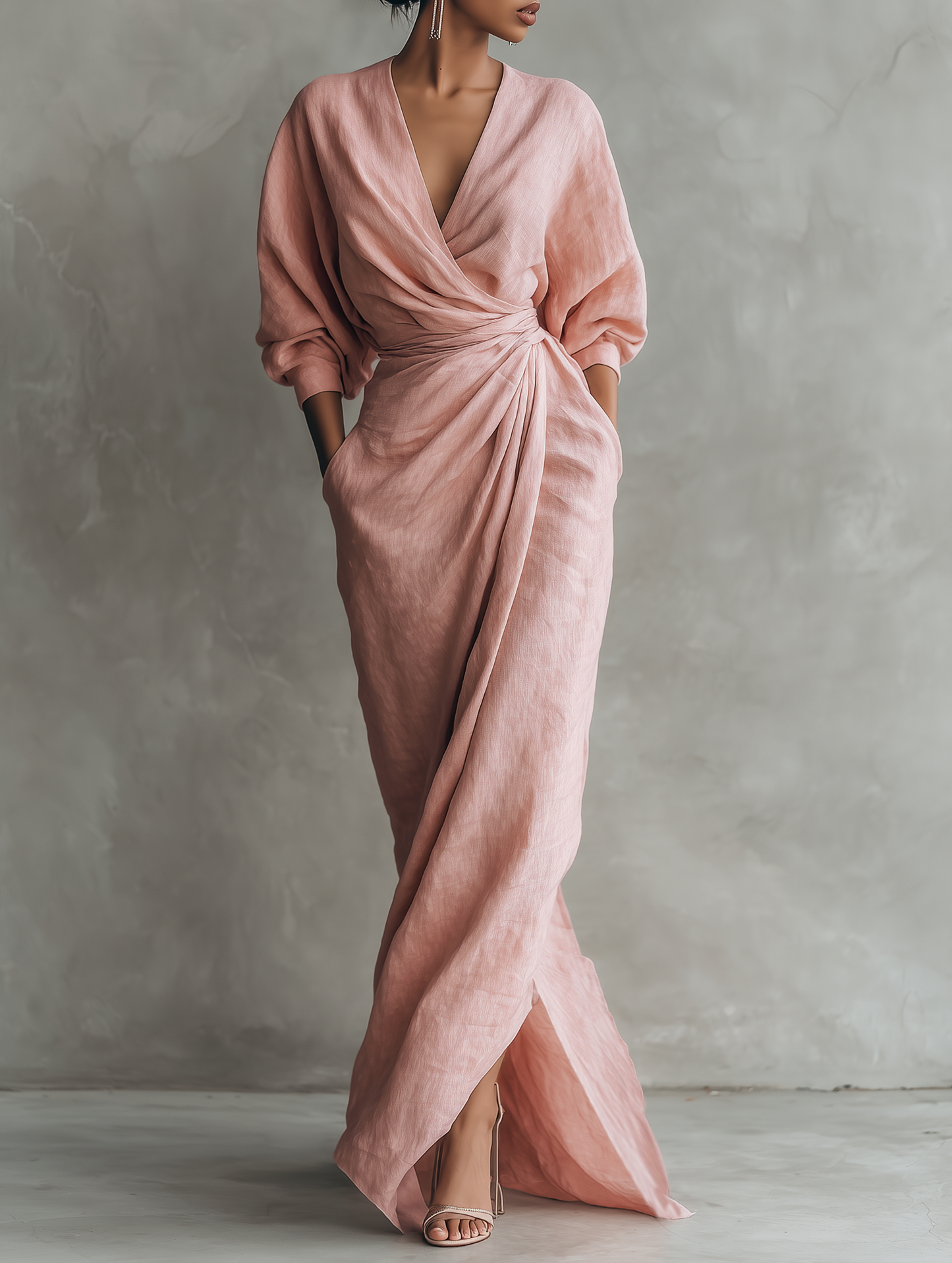 Eleonora – Robe Maxi Lin Rose Col V
