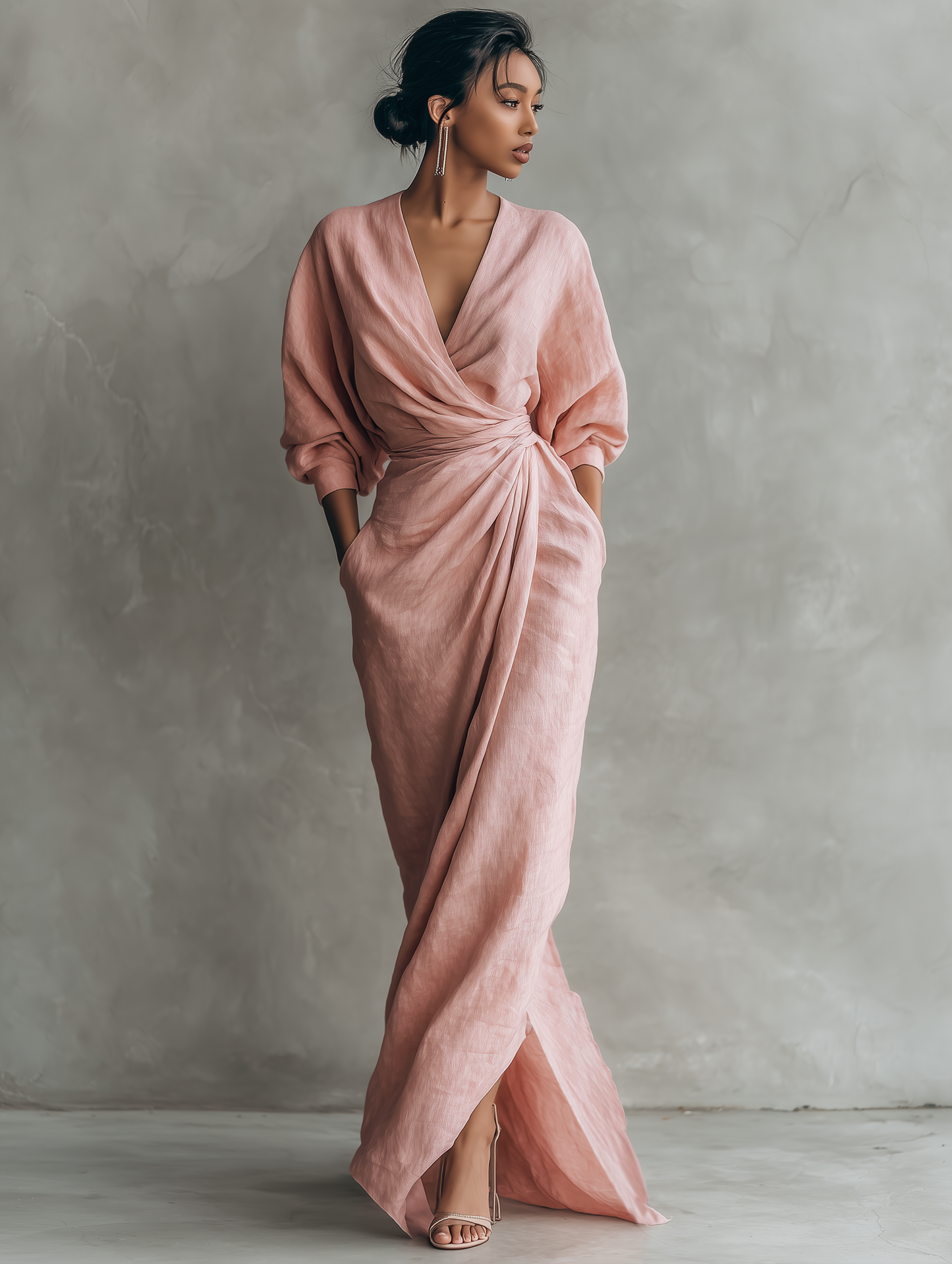 Eleonora – Robe Maxi Lin Rose Col V