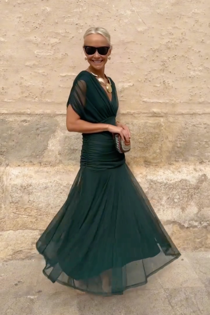 Luisa – Élégante robe longue de soirée à col en V