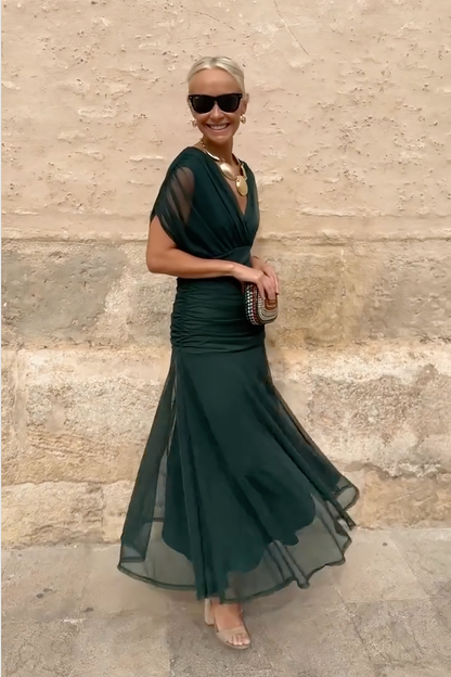 Luisa – Élégante robe longue de soirée à col en V