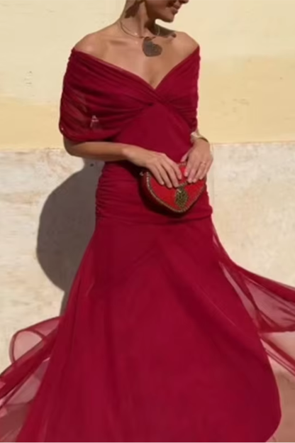 Luisa – Élégante robe longue de soirée à col en V