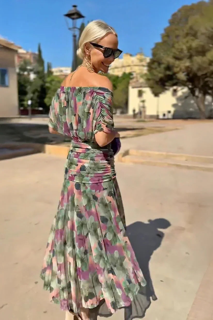 Luisa – Élégante robe longue de soirée à col en V