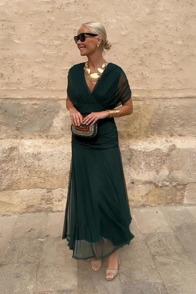 Luisa – Élégante robe longue de soirée à col en V