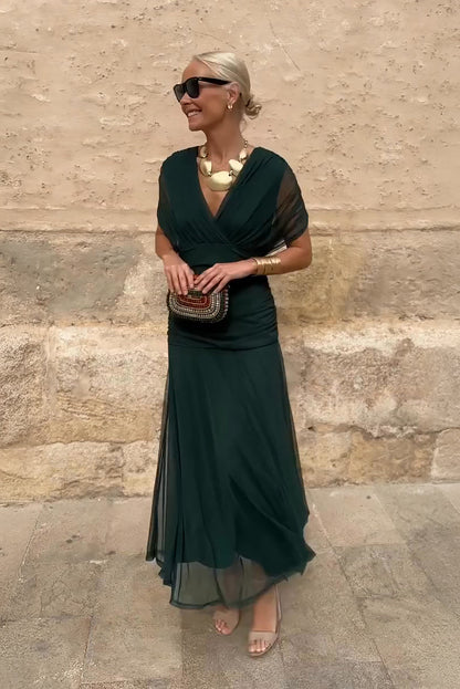 Luisa – Élégante robe longue de soirée à col en V