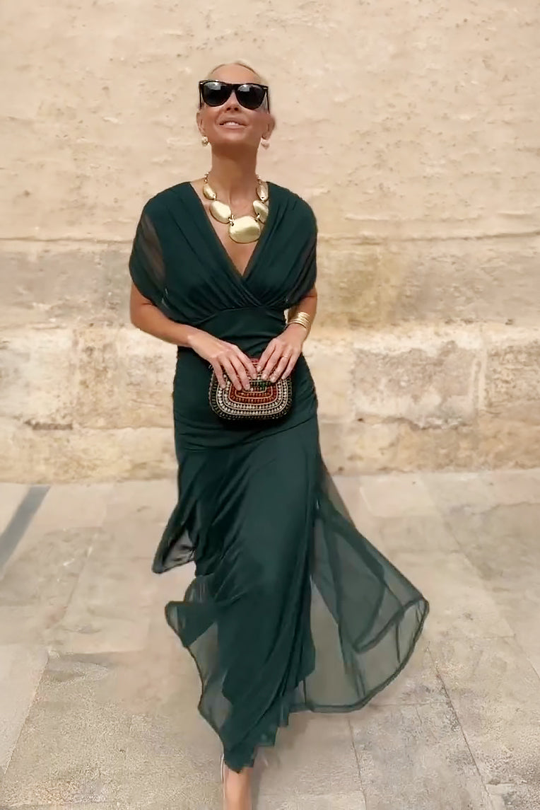 Luisa – Élégante robe longue de soirée à col en V