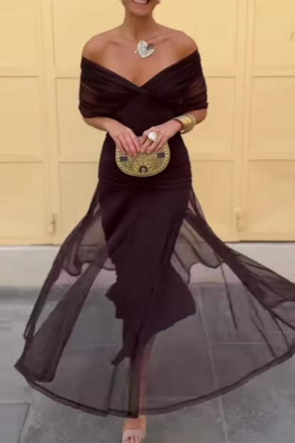 Luisa – Élégante robe longue de soirée à col en V