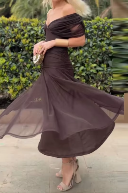 Luisa – Élégante robe longue de soirée à col en V
