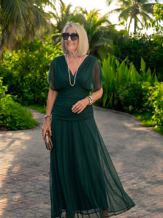 Luisa – Élégante robe longue de soirée à col en V