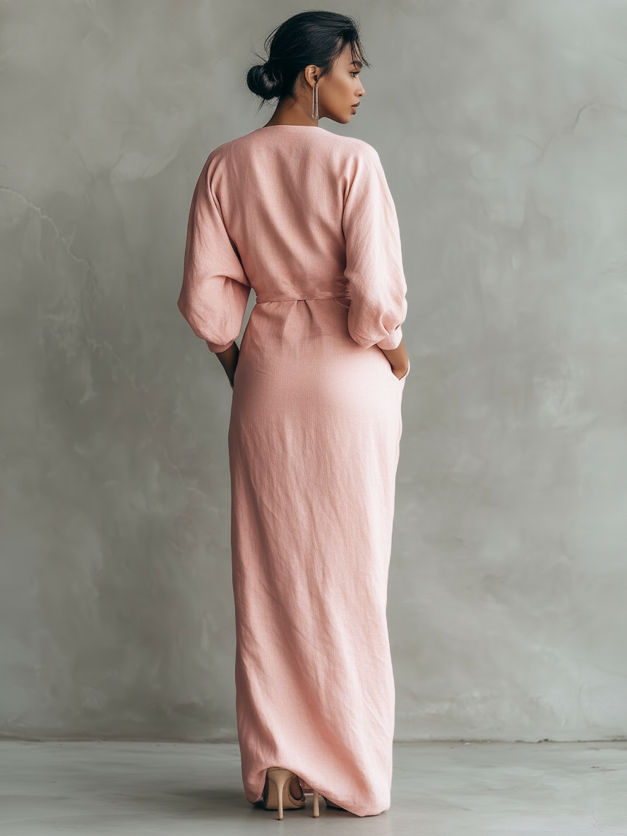 Eleonora – Robe Maxi Lin Rose Col V