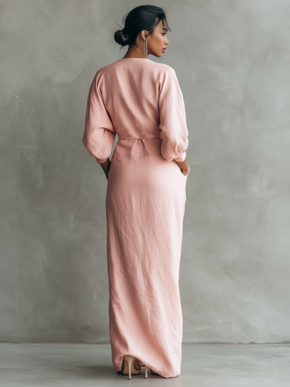 Eleonora – Robe Maxi Lin Rose Col V