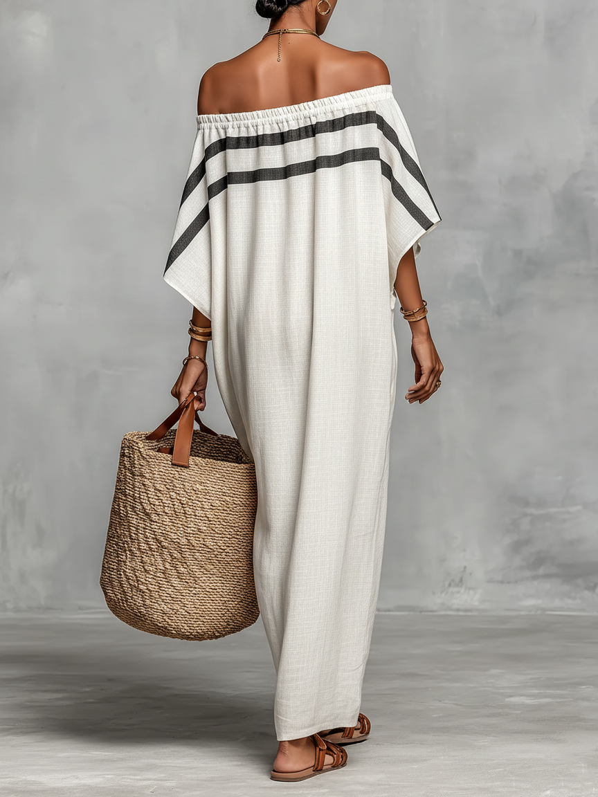 Viola – Robe Maxi Lin Épaules Nues