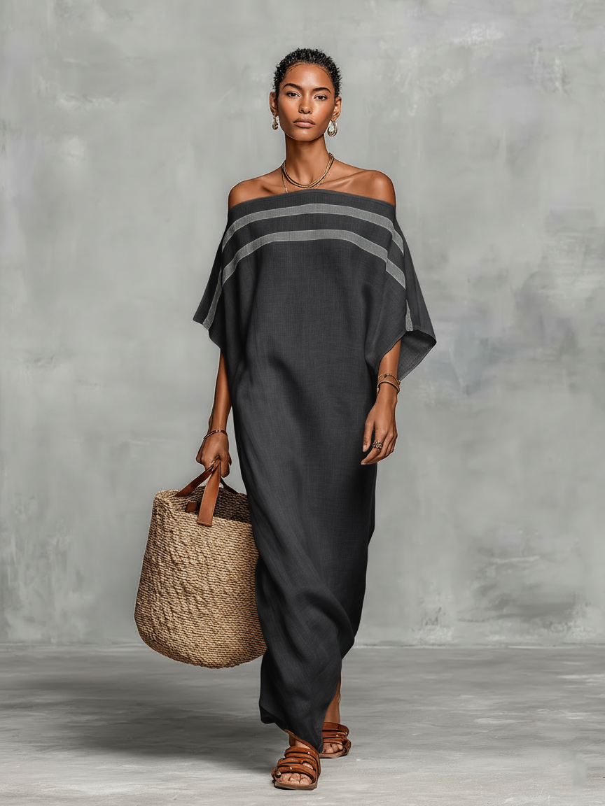 Viola – Robe Maxi Lin Épaules Nues