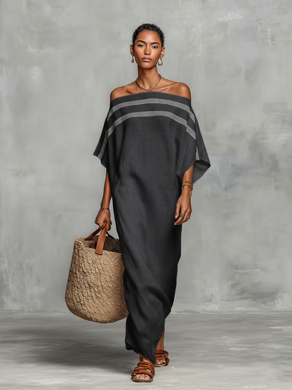 Viola – Robe Maxi Lin Épaules Nues