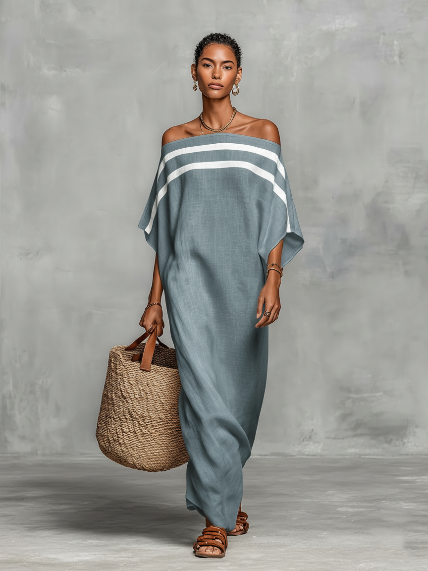 Viola – Robe Maxi Lin Épaules Nues