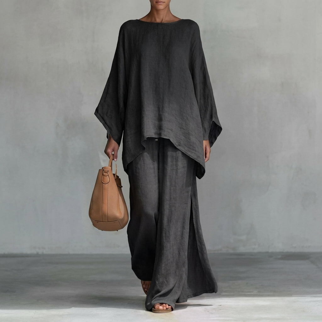 Cristina™ | Completo di Due Pezzi con maniche lunghe e pantaloni larghi