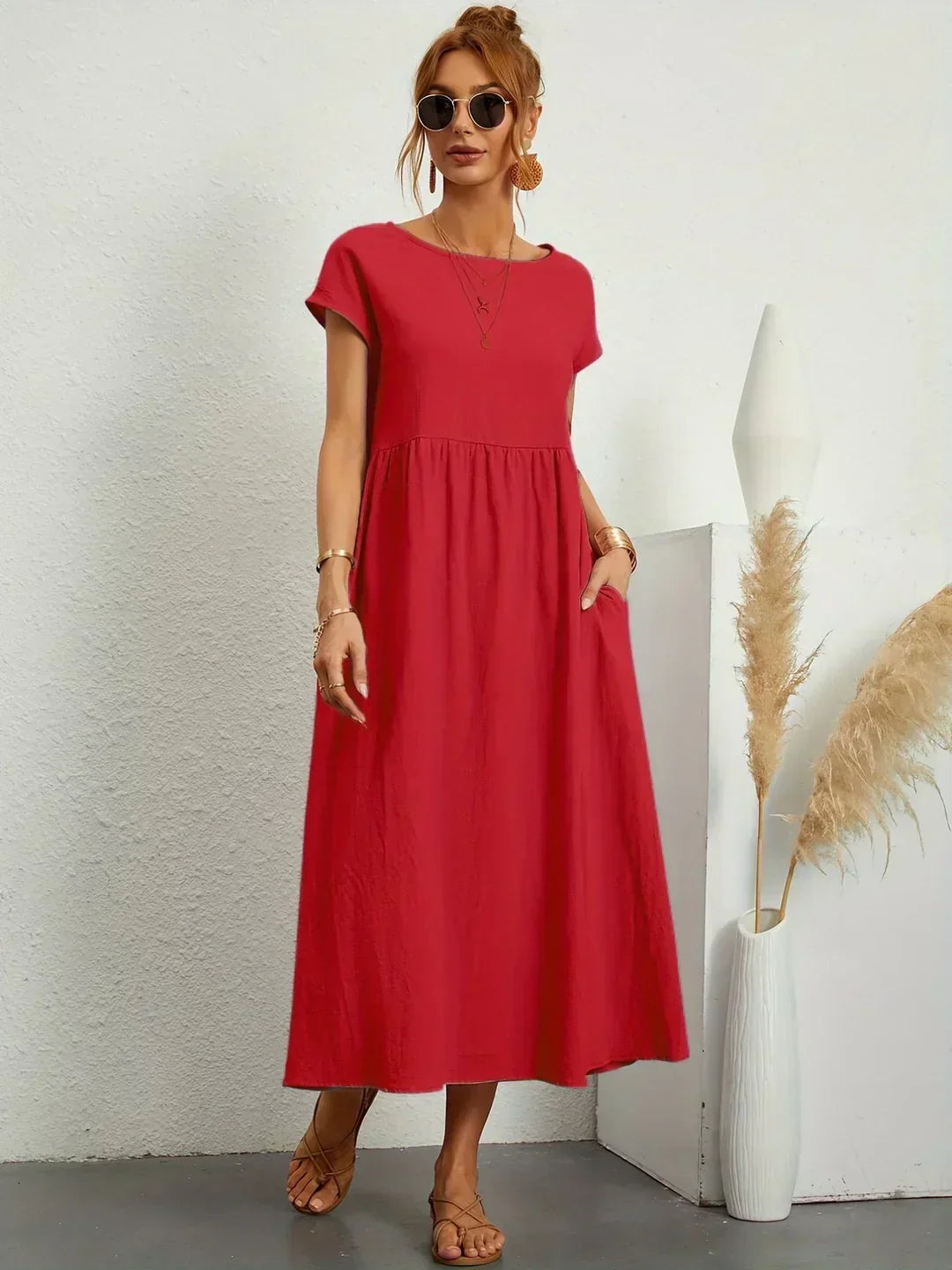Gabriela | Robe Mi-Longue Fluide d'Élégance Intemporelle™