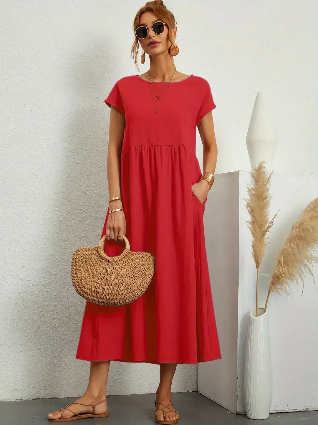 Gabriela | Robe Mi-Longue Fluide d'Élégance Intemporelle™