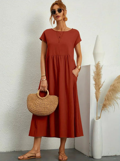 Gabriela | Robe Mi-Longue Fluide d'Élégance Intemporelle™