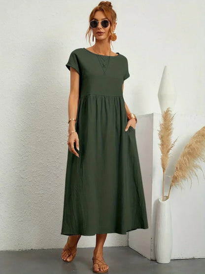 Gabriela | Robe Mi-Longue Fluide d'Élégance Intemporelle™