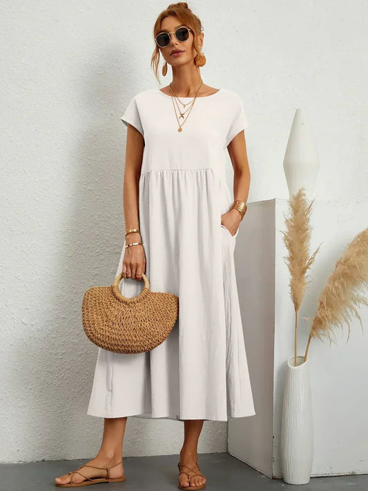Gabriela | Robe Mi-Longue Fluide d'Élégance Intemporelle™