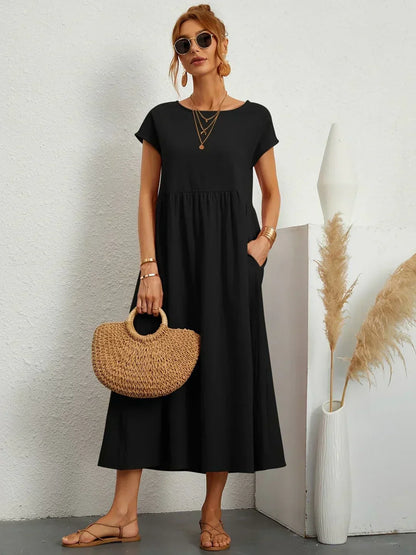 Gabriela | Robe Mi-Longue Fluide d'Élégance Intemporelle™