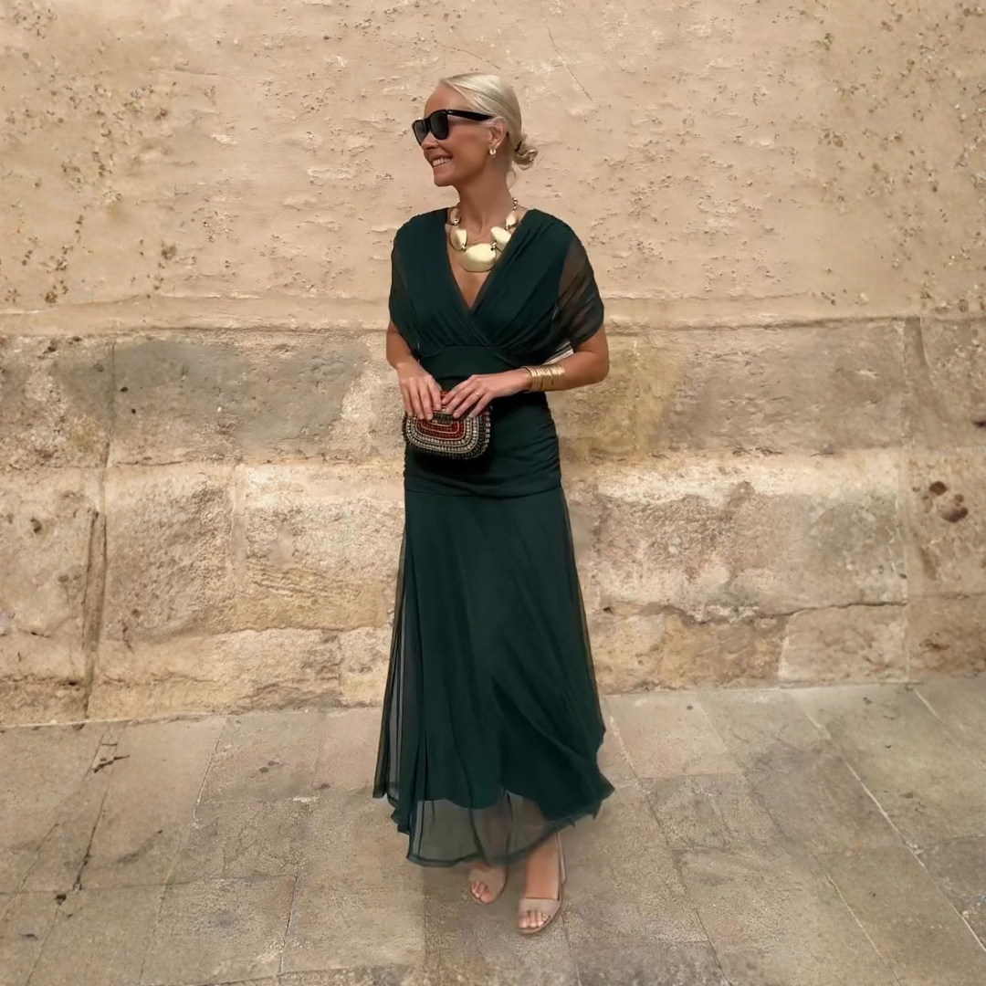 Luisa – Élégante robe longue de soirée à col en V