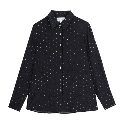 Blusa Bianca de seda de lunares