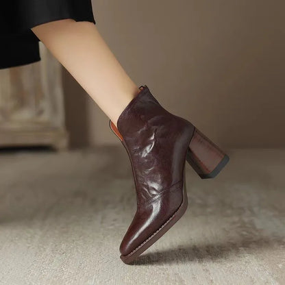 Bottines en cuir peluche Aphixta