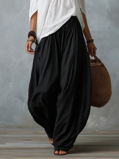 Top Blanc Off-the-Shoulder et Ensemble Pantalon Lanterne Large