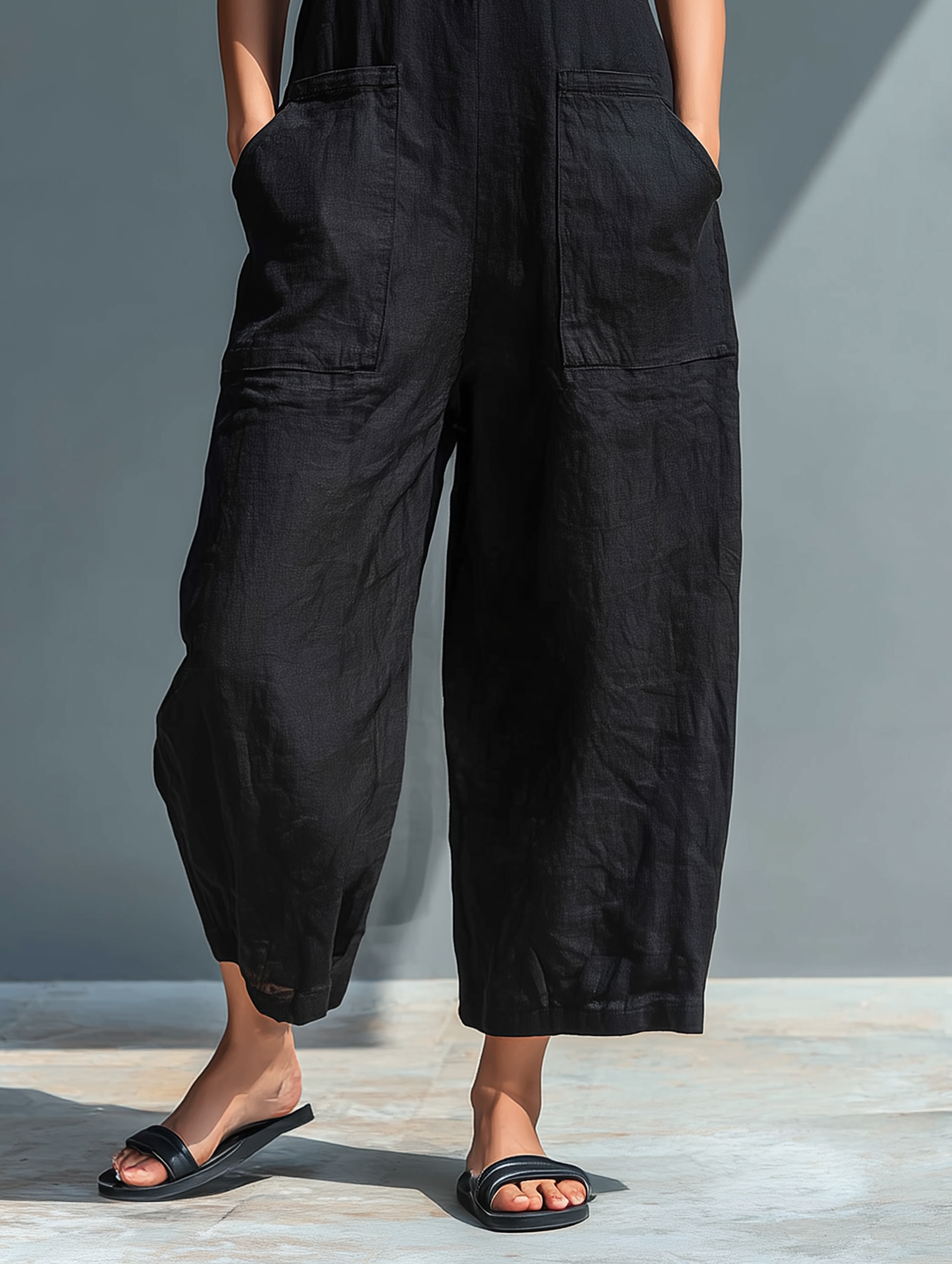 Silvia – Salopette Minimaliste Sans Manches Lin