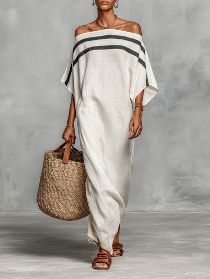 Viola – Robe Maxi Lin Épaules Nues