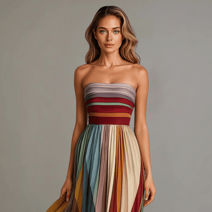 Emma – Robe Longue Panneaux Sans Manches