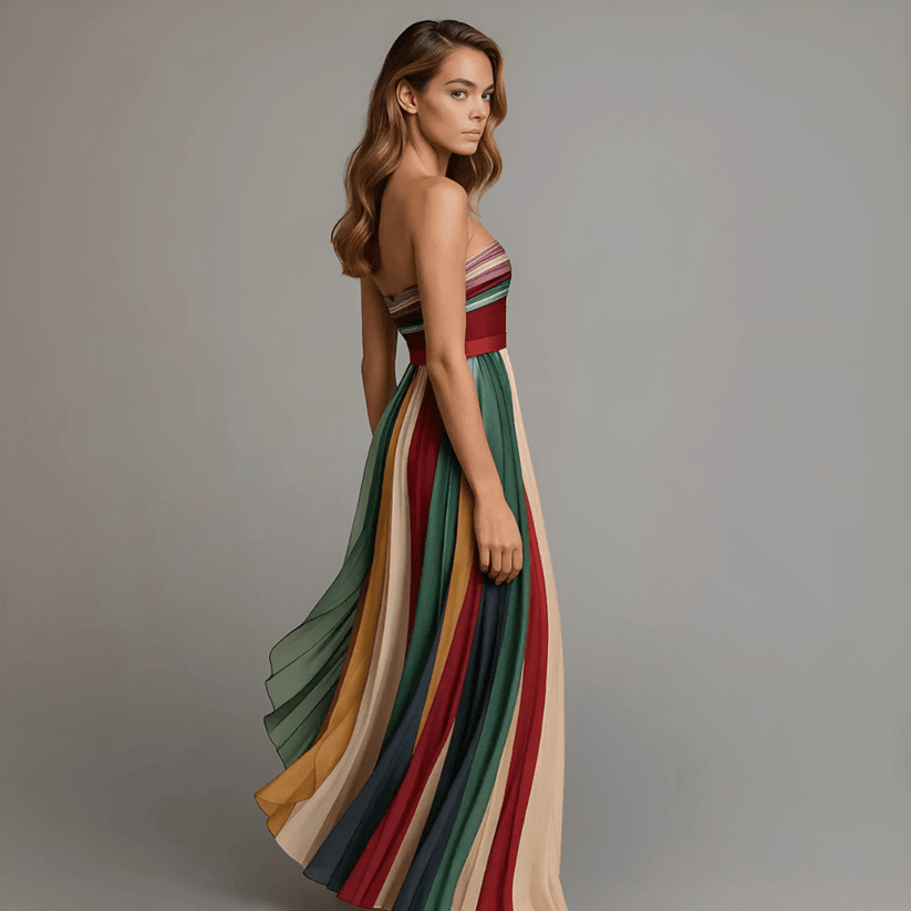 Emma – Robe Longue Panneaux Sans Manches