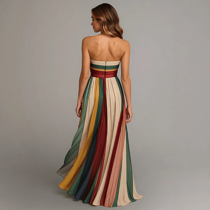 Emma – Robe Longue Panneaux Sans Manches