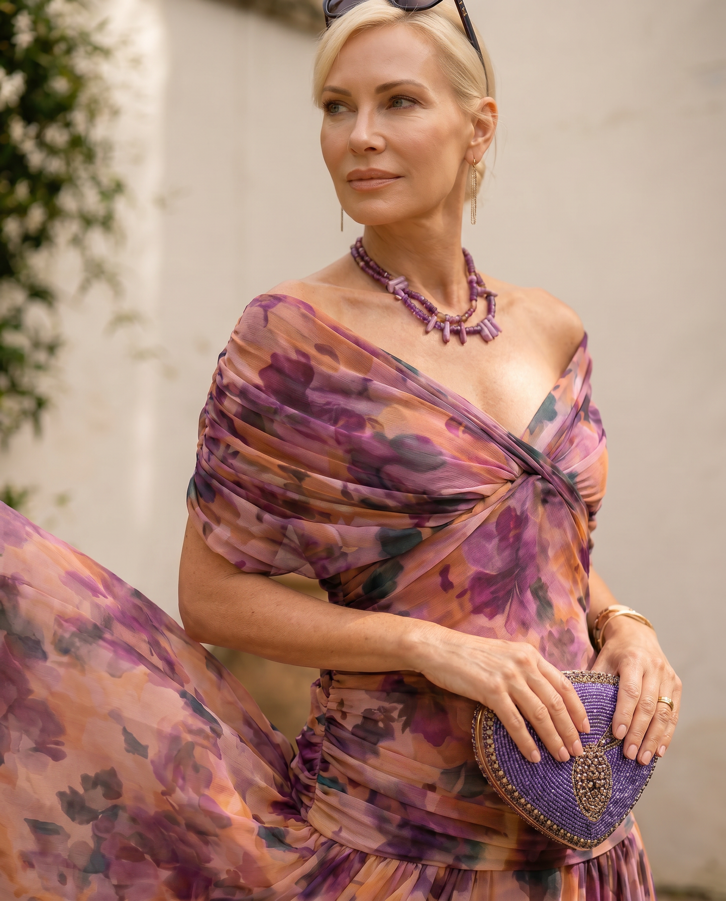Robe maxi élégante pour fête avec décolleté en cœur