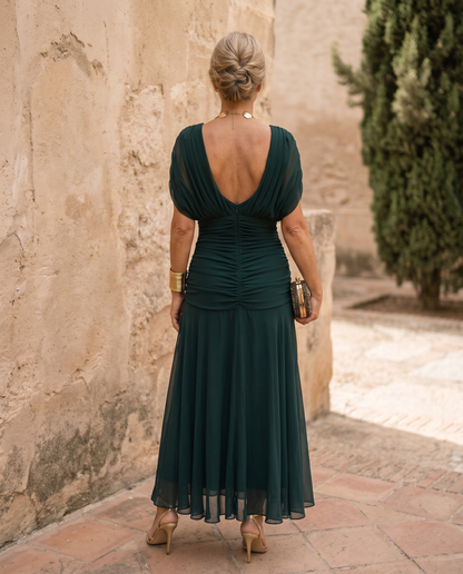 Robe maxi élégante pour fête avec décolleté en cœur