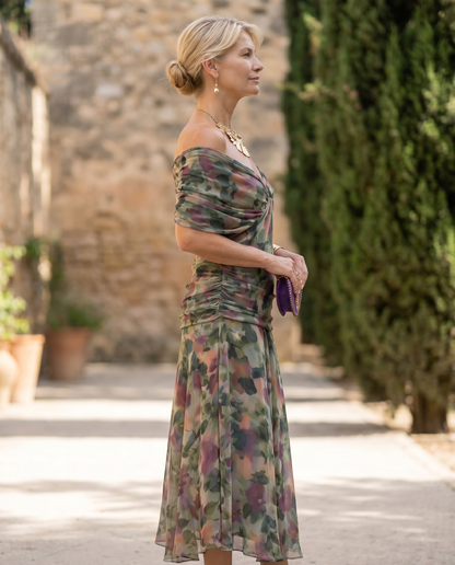 Robe maxi élégante pour fête avec décolleté en cœur