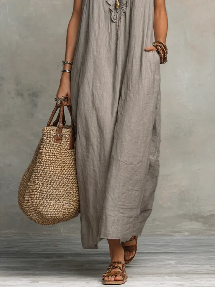 Camila | Robe Longue Bohème en Lin et Coton™