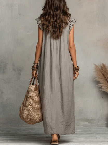 Camila | Robe Longue Bohème en Lin et Coton™